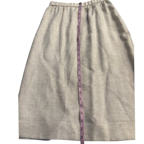 Charles Alan Petites VTG 80s 90s cream linen striped skirt suit sz 6P Union made - Picture 11 of 14